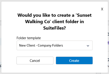 XPM New View - Client Folder Prompt