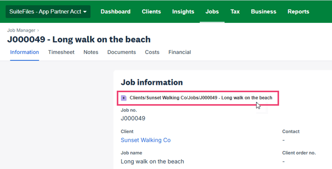 XPM New View - Jobs Folder Link
