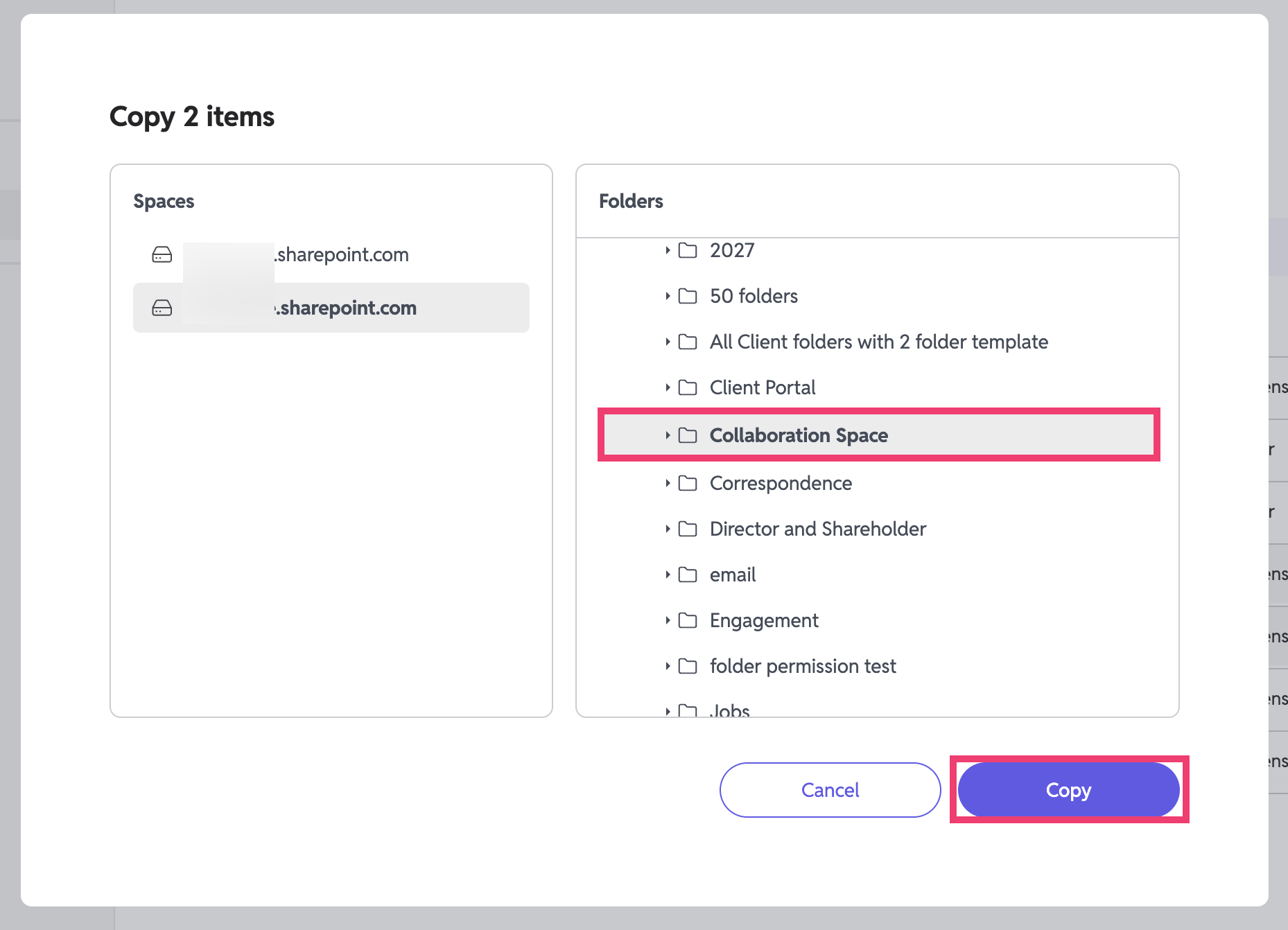 How to copy single or multiple files and folders in New SuiteFiles