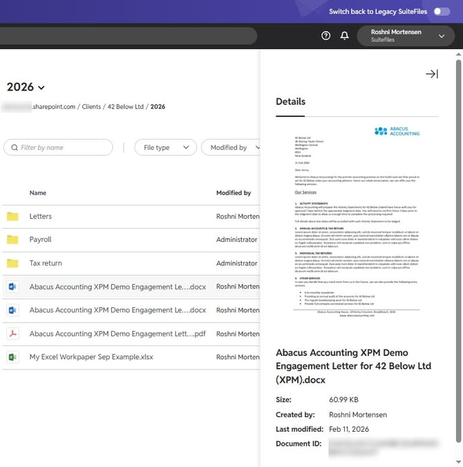 New SuiteFiles File Details Single Panel