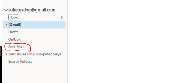Sent Mail folder in top level
