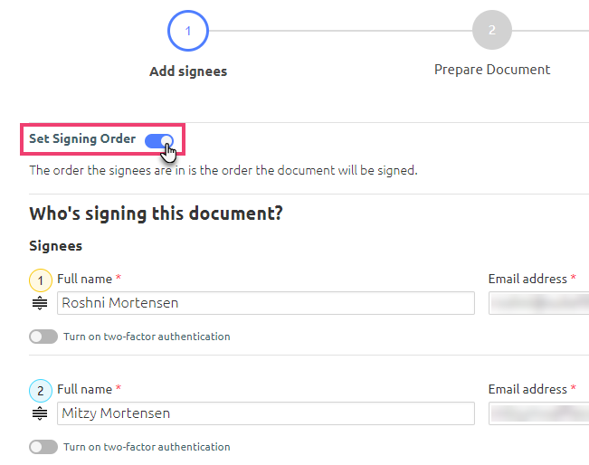 How do I send a document out for signing?