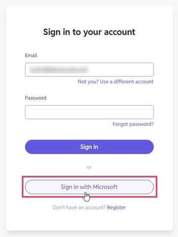 Sign in with Microsoft