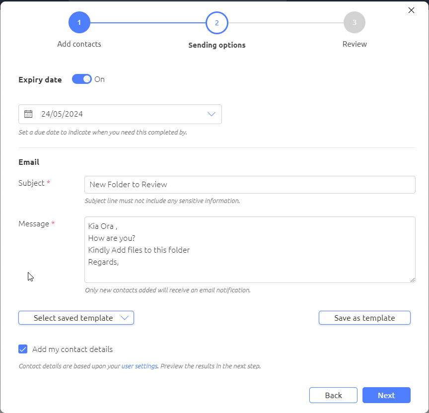 How do I request a file from my client?