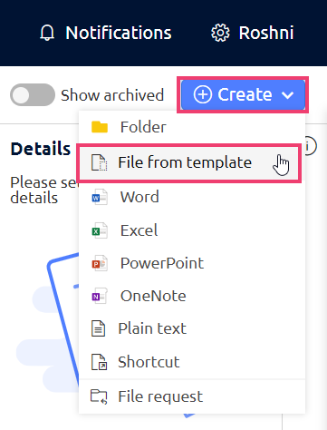 Open File File Template Creating a File from a Template