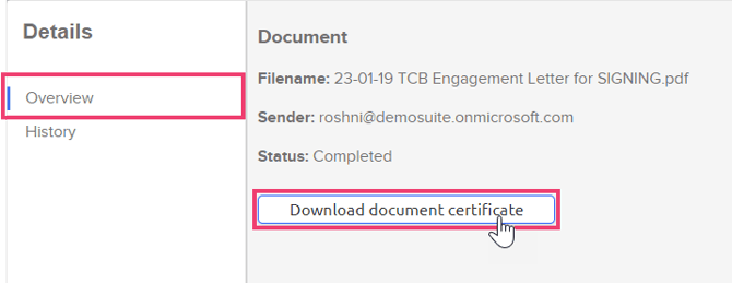 signing cert